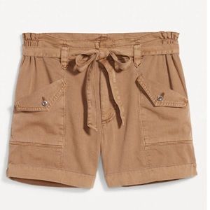 Old navy women extra high waisted tie front cargo shorts size XL (4in inseam)